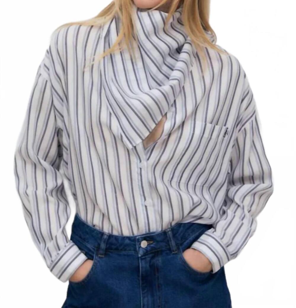 NEW THE NEW SOCIETY estela button down shirt in infinite navy
